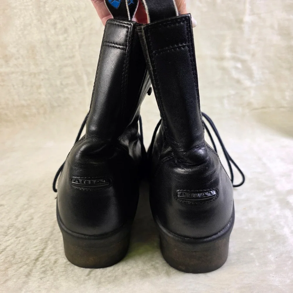 Ariat Paddock Boots Performer Pro Cobalt XR Black Leather Moto Lace Up Men 10.5D